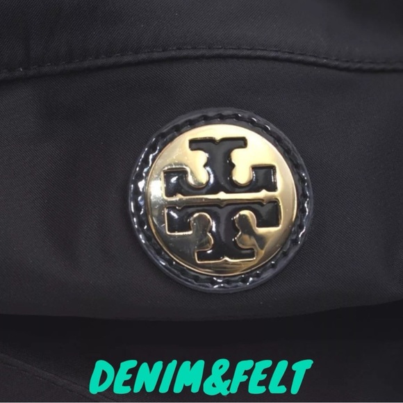 TORY BURCH Black Vintage Ella Nylon Enamel Shoulder Tote Bag/ Shoulder Bag 🖤🖤 - Picture 16 of 16